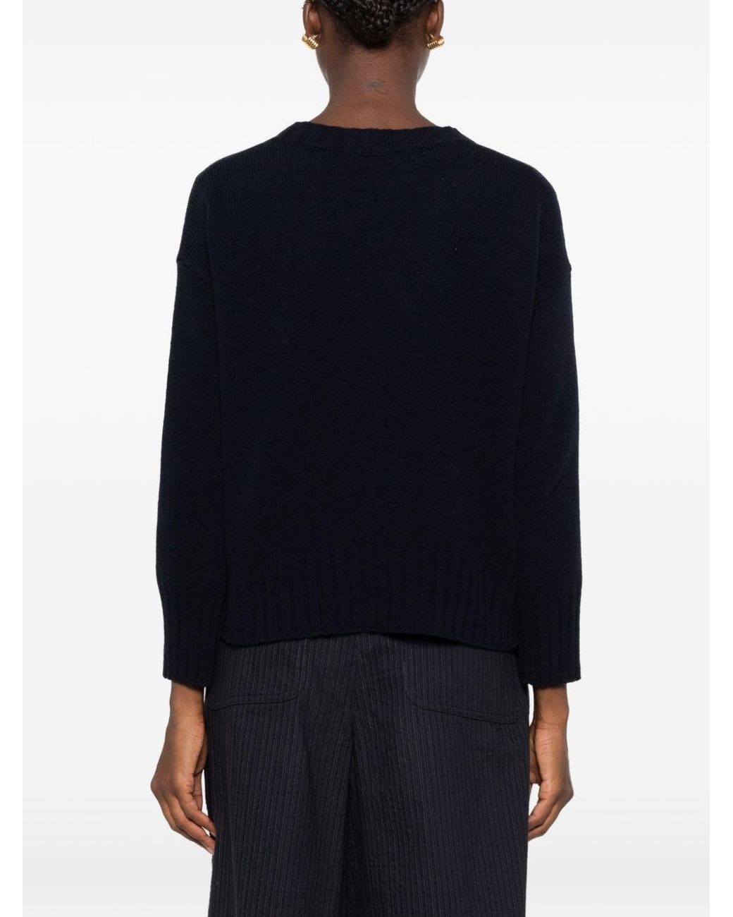 Base London Black Wool V-Necked Cardigan