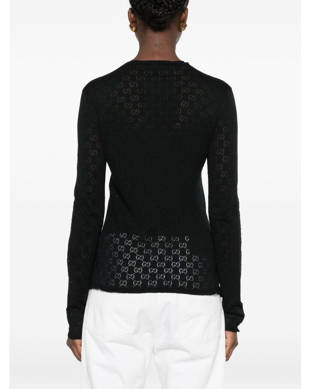 Gucci Black Gg Cotton Sweater
