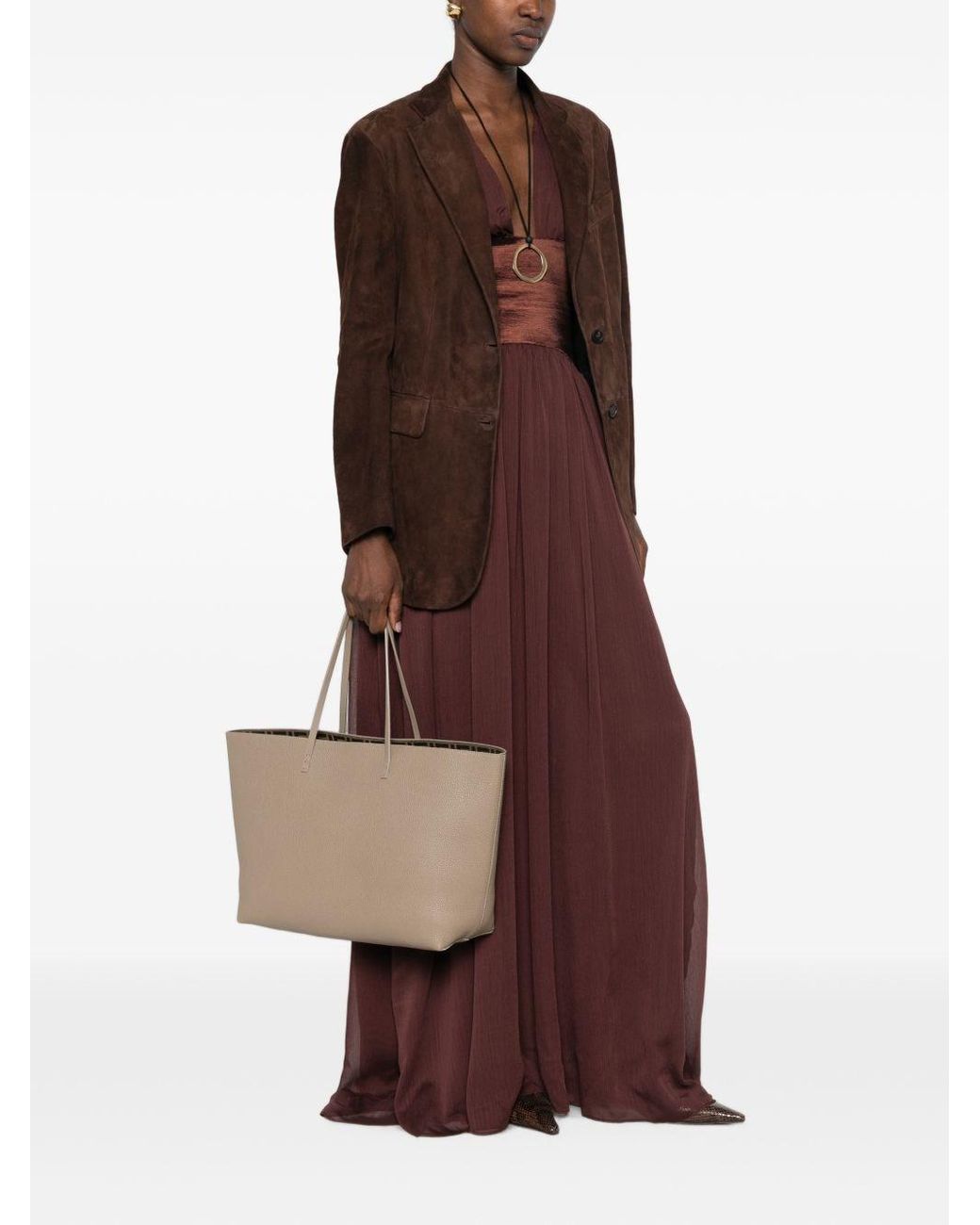 Fendi Natural Roll Medium Leather Tote Bag