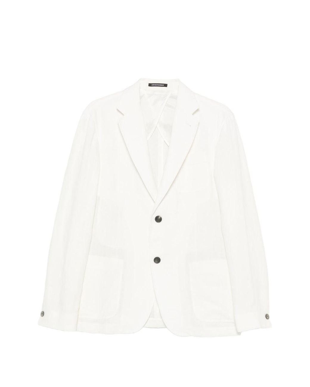 Emporio Armani White Linen Single-Breasted Jacket for men