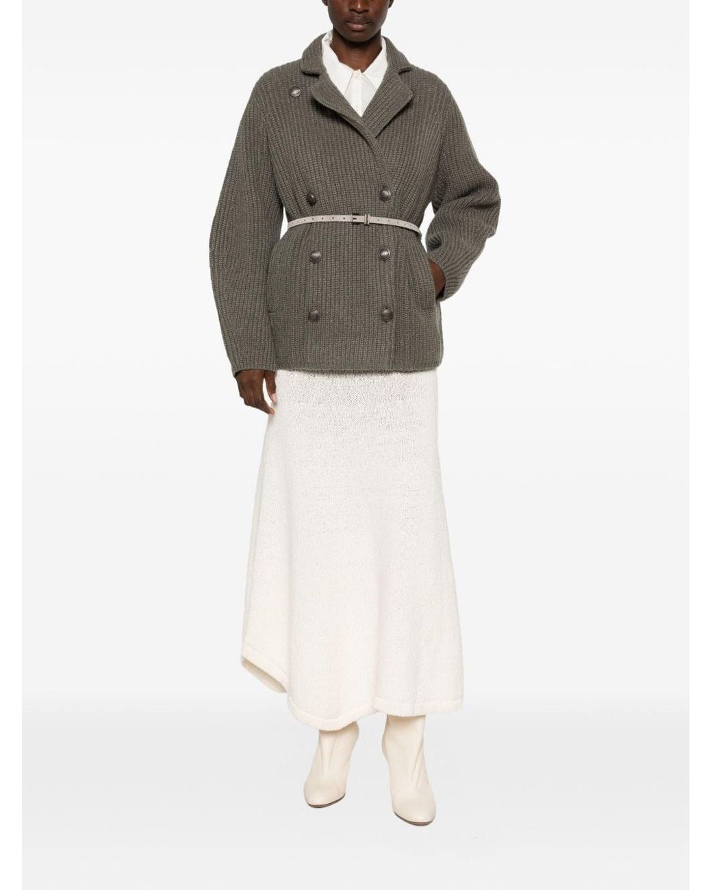 Brunello Cucinelli Gray Cashmere Cardigan