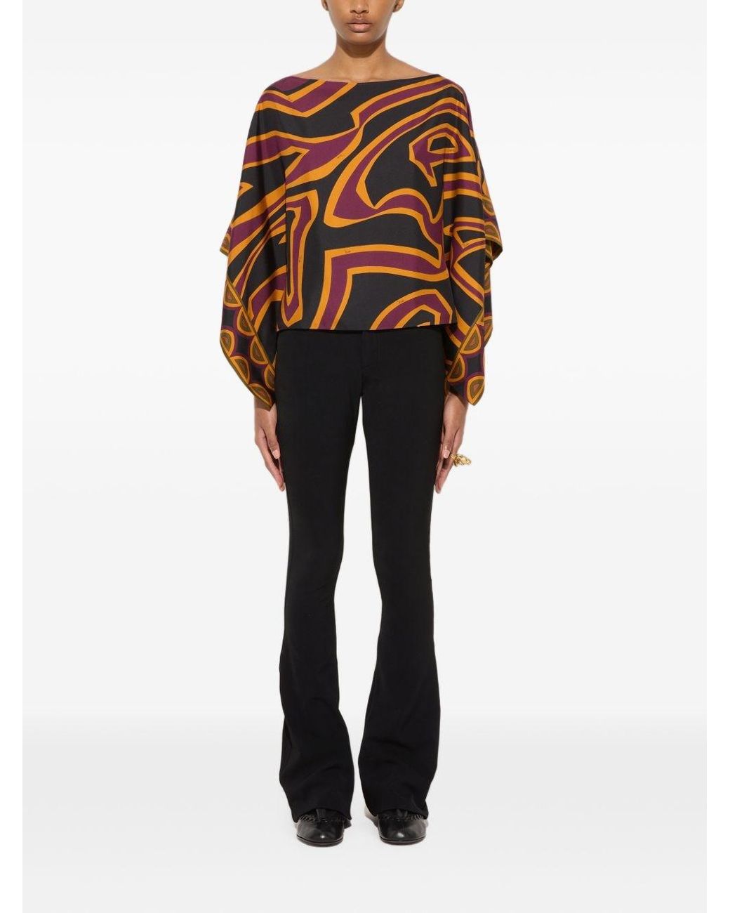Emilio Pucci Red Printed Silk Blouse