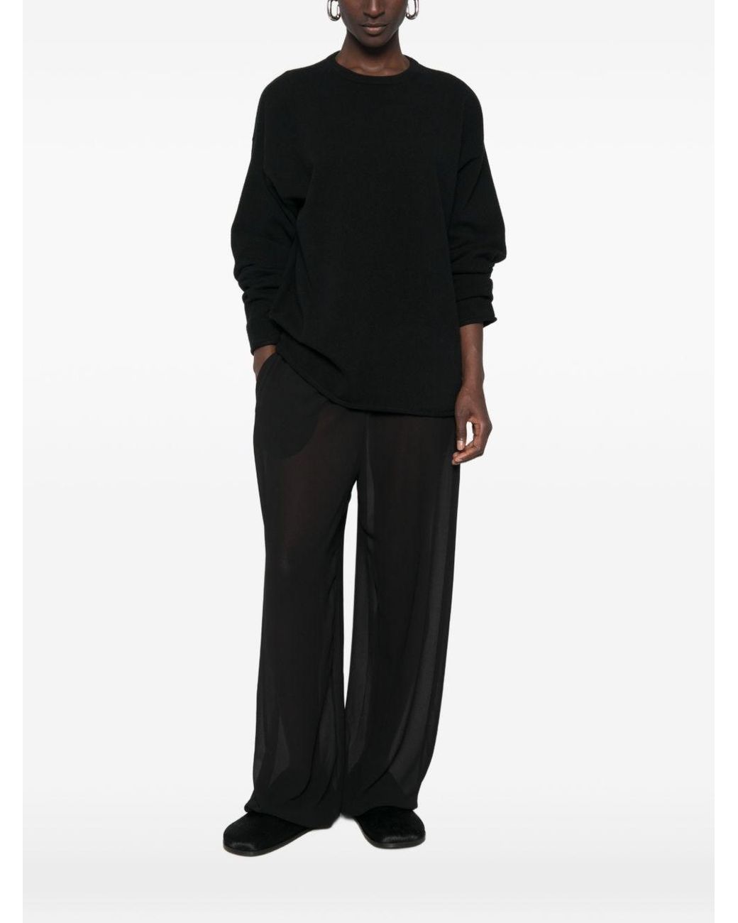 Extreme Cashmere Black Cashmere Crewneck Sweater