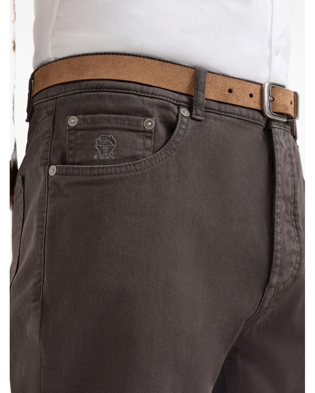 Brunello Cucinelli Gray Denim Cotton Jeans for men