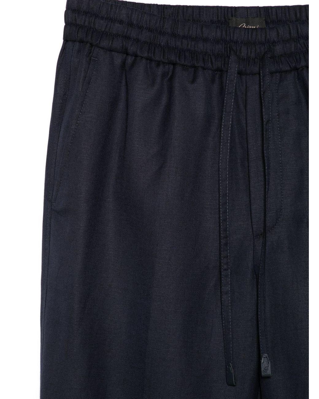 Brioni Blue Asolo Linen And Wool Trousers for men