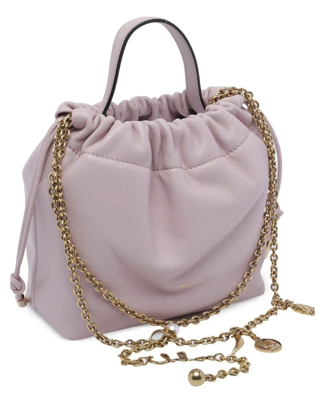Chloé Purple Icons Leather Mini Bucket Bag