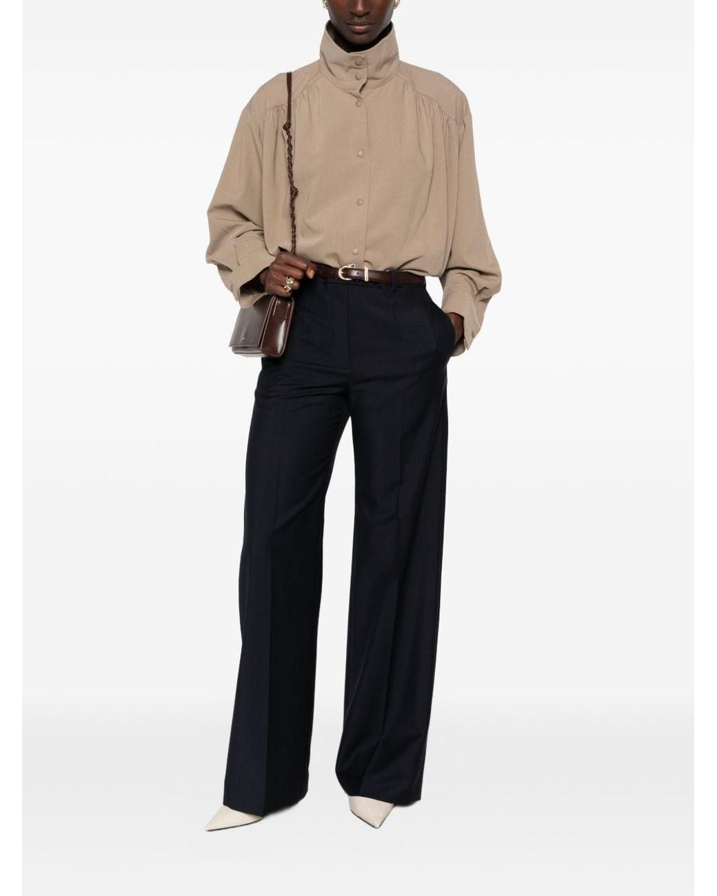 Jil Sander Blue Wool Straight Trousers
