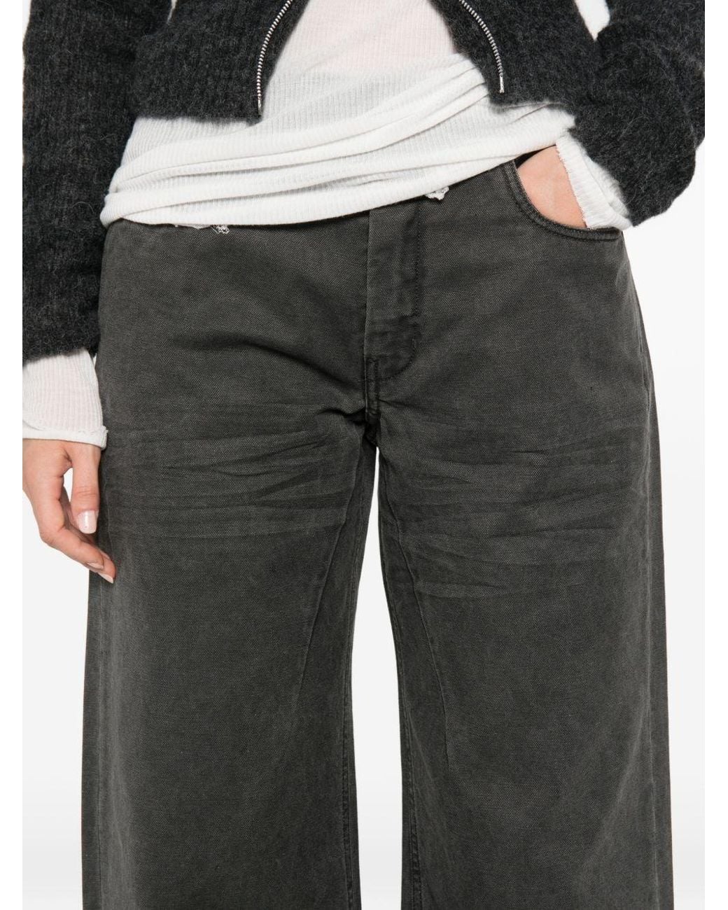 Rick Owens Gray Wide-Leg Denim Jeans