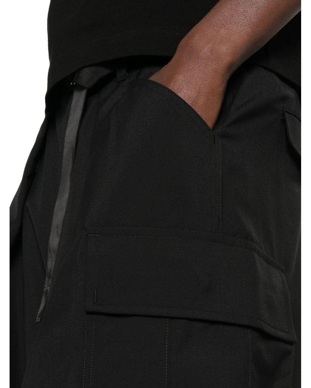 Sacai Black Wool Blend Trousers