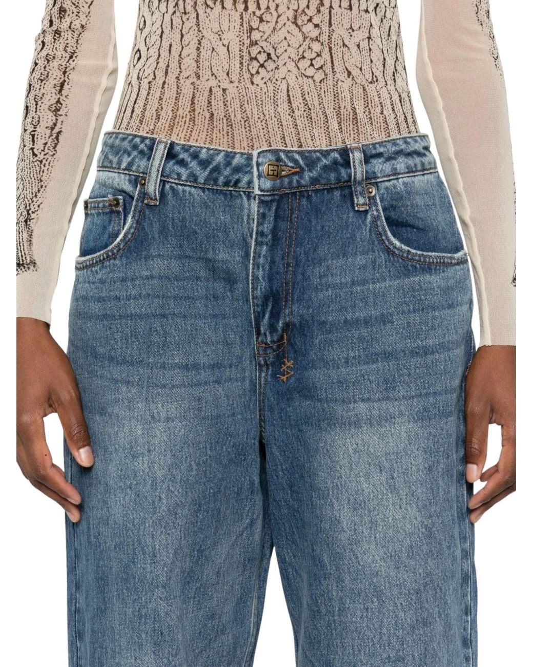 Ksubi Blue Straight High Rise Jeans