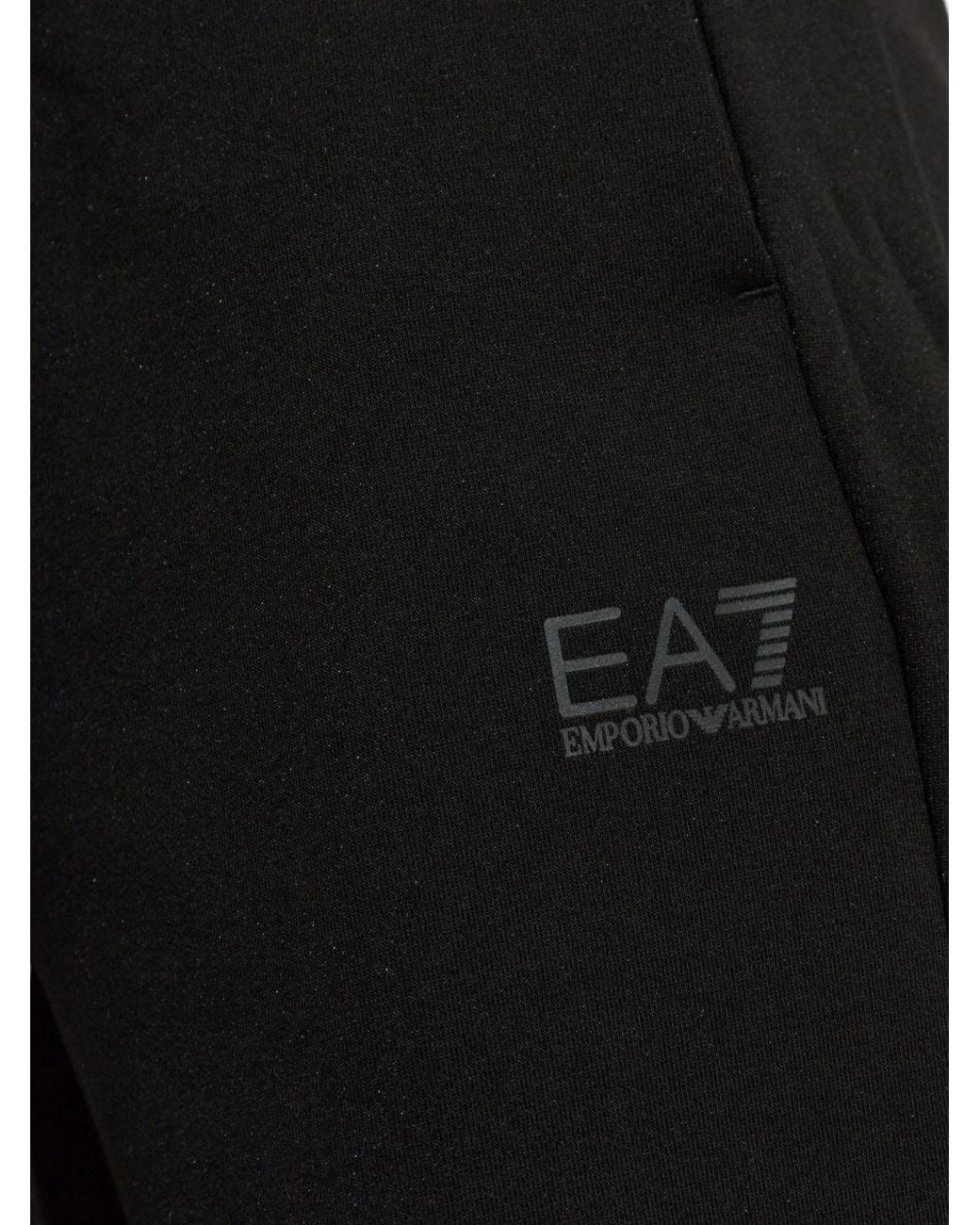 EA7 Black Logo Sweatpants for men