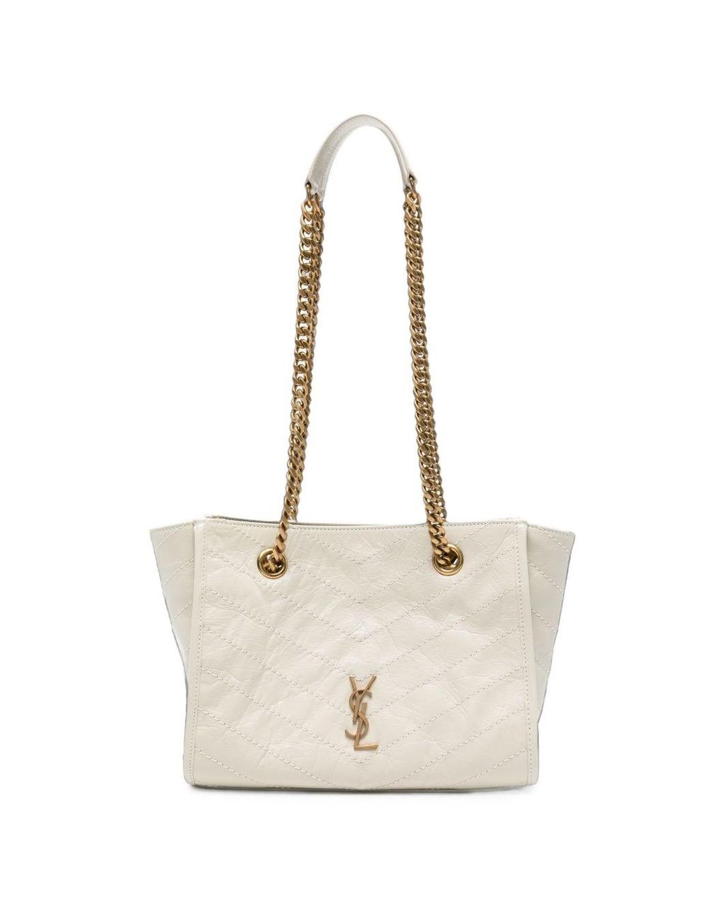 Saint Laurent Natural Niki Small Leather Tote Bag