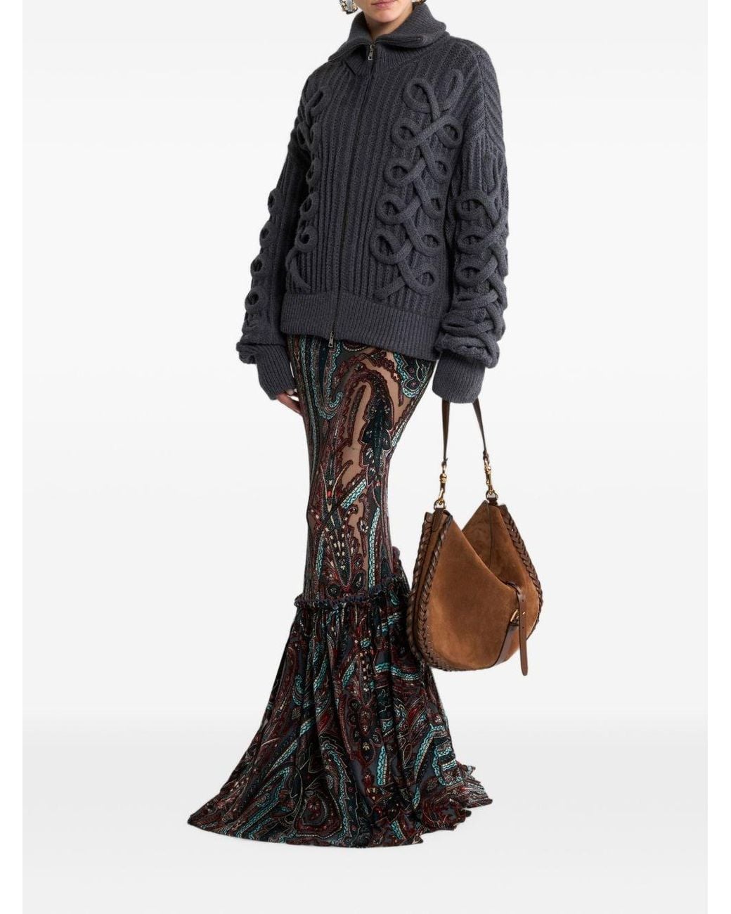 Etro Black Wool Cardigan By
