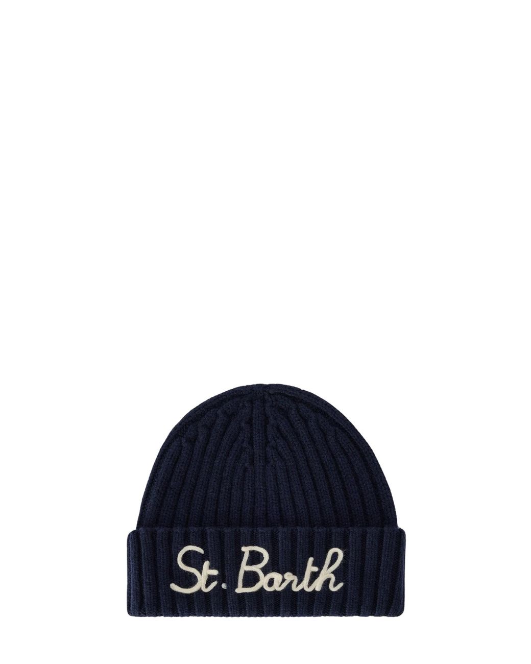 Mc2 Saint Barth Blue Wengen Beanie With St. Barth Embroidery for men