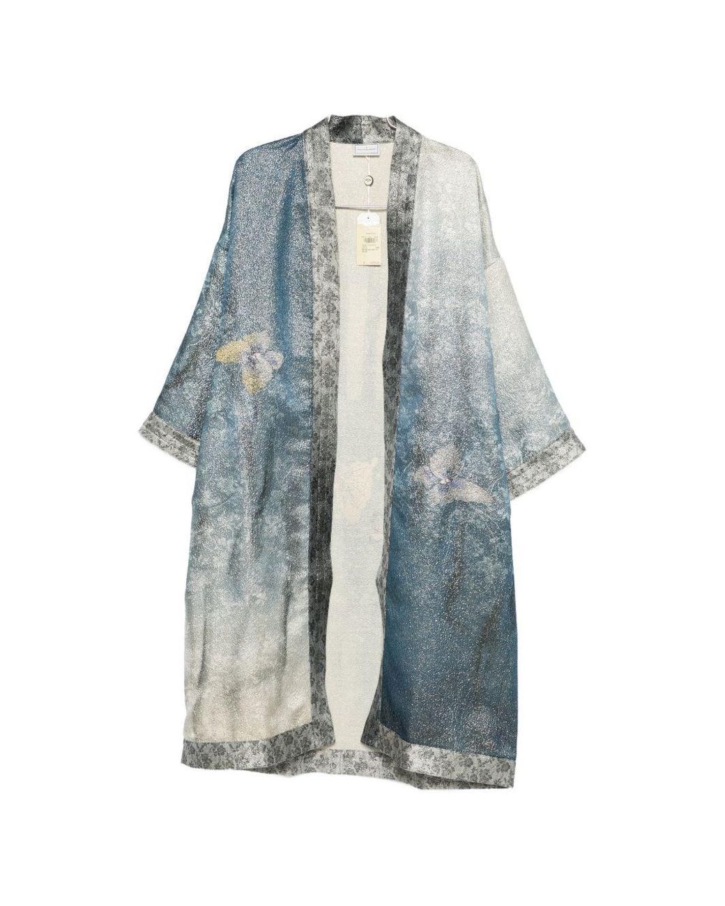 Pierre Louis Mascia Blue Printed Kimono Jacket