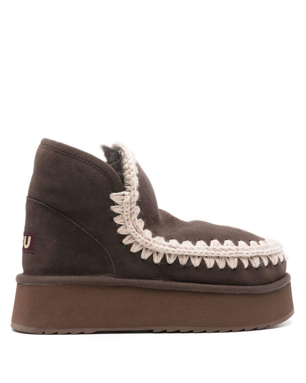 Mou Brown Mini Eskimo Platform Boots