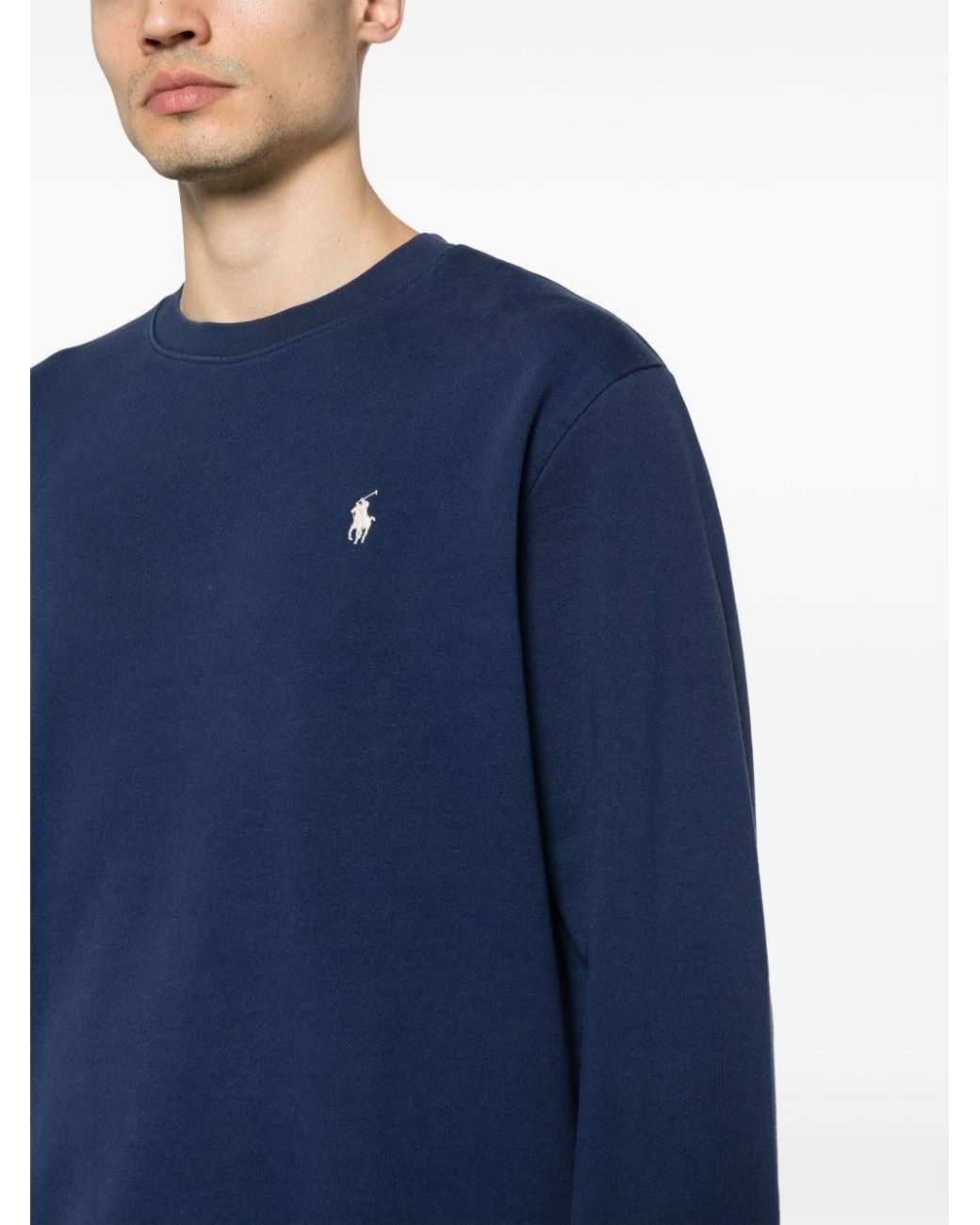 Polo Ralph Lauren Blue Loopback Fleece Sweatshirt for men