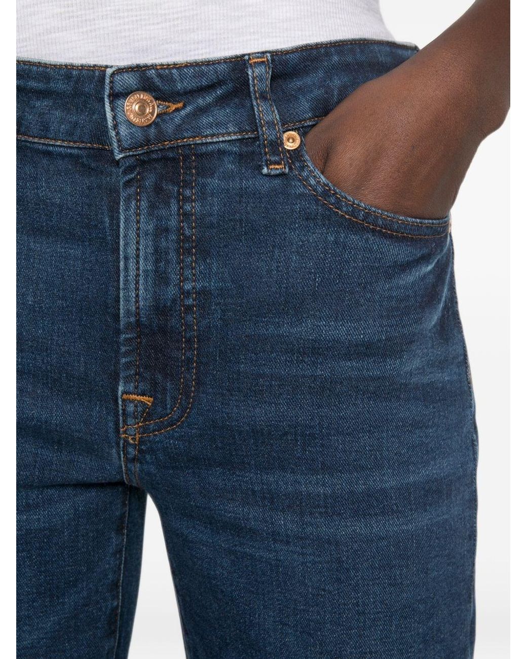 7 For All Mankind Blue The Leggy Bootcut Denim Jeans