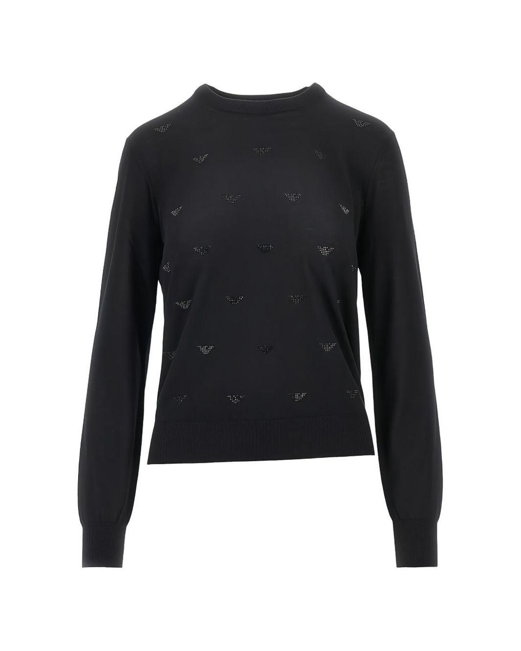 Emporio Armani Black Wool Crewneck Jumper