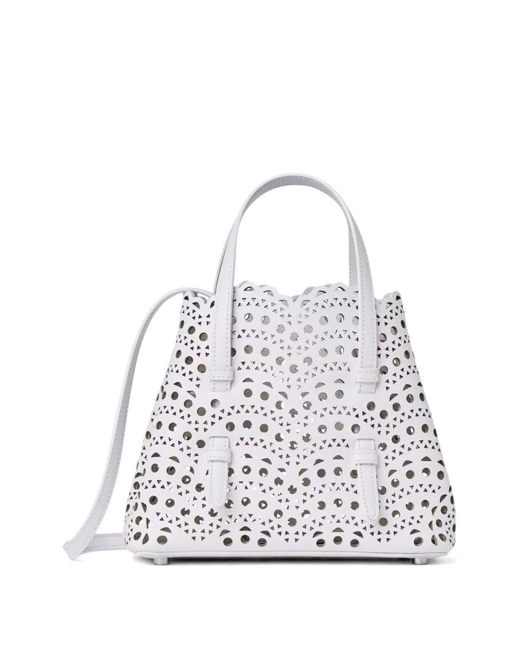Alaïa White Mina 20 Leather Handbag