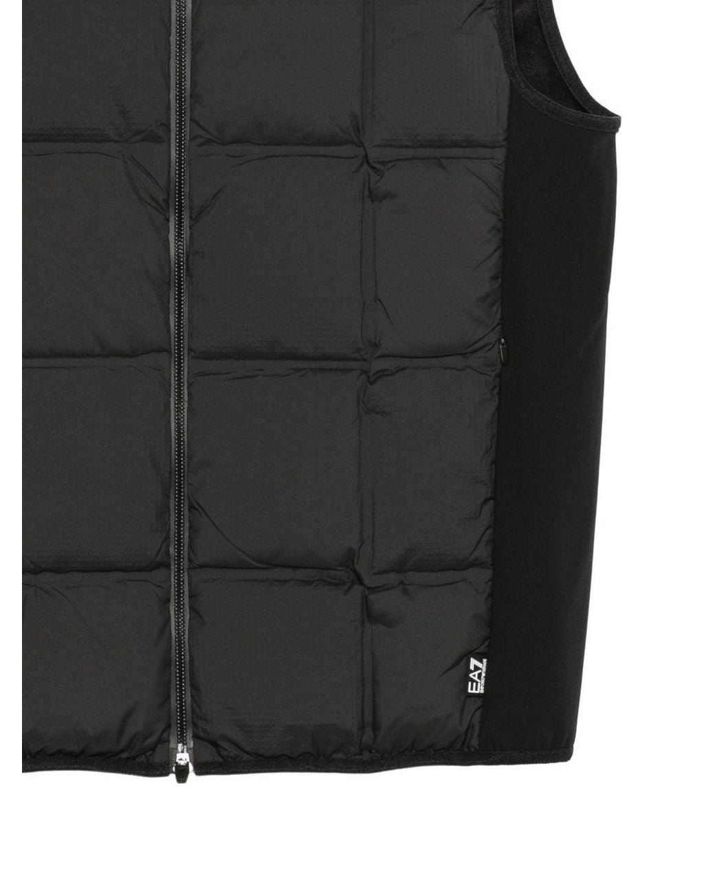 EA7 Black Down Vest for men