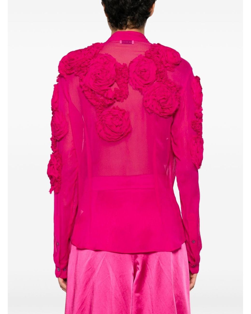 Dries Van Noten Chowsa Embroidered Blouse in Pink | Lyst UK