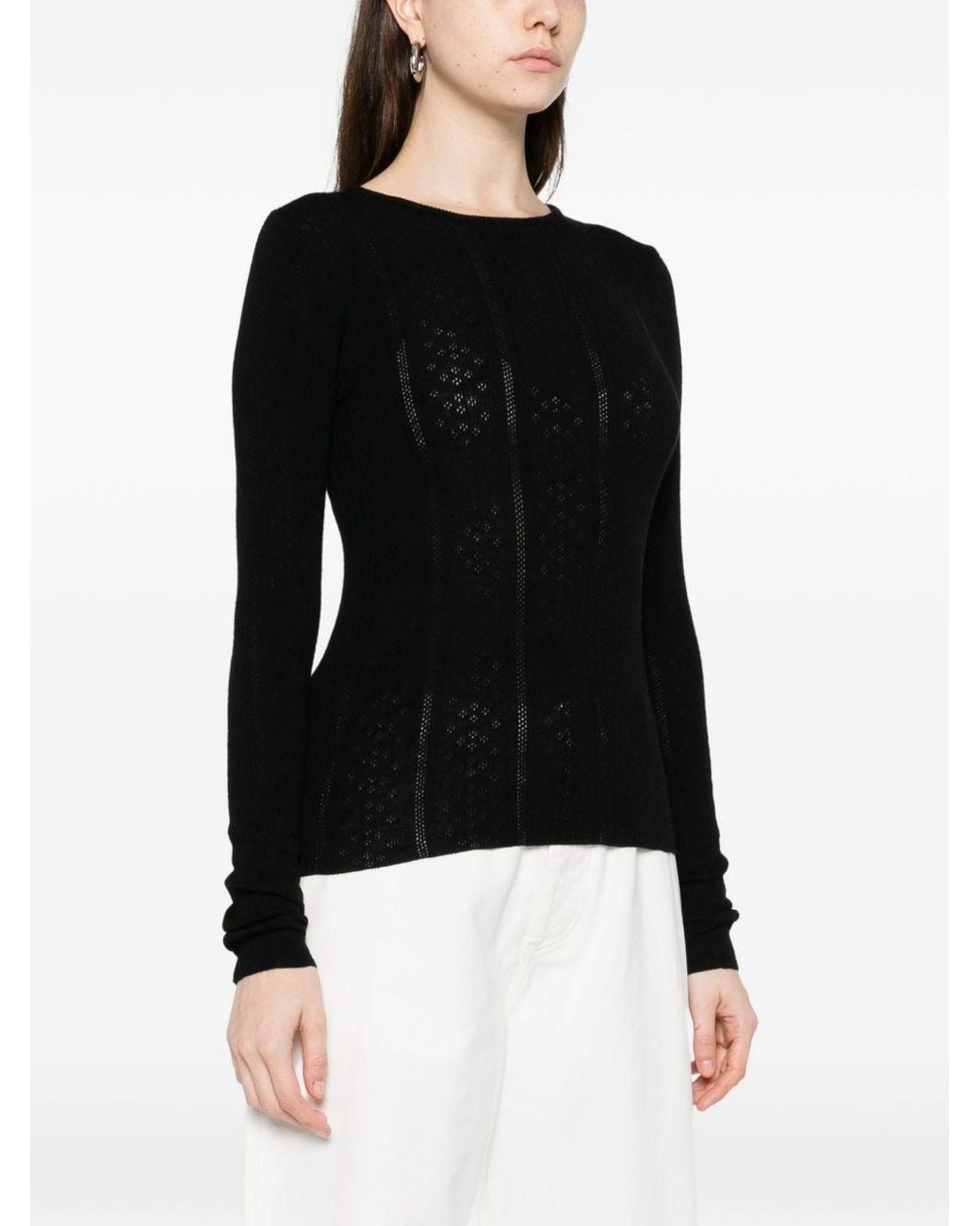 Herskind Black Wool Crewneck Sweater