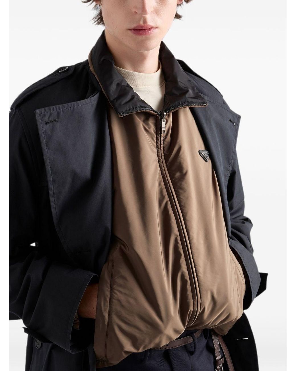 Prada Brown Re-Nylon Blouson Jacket for men