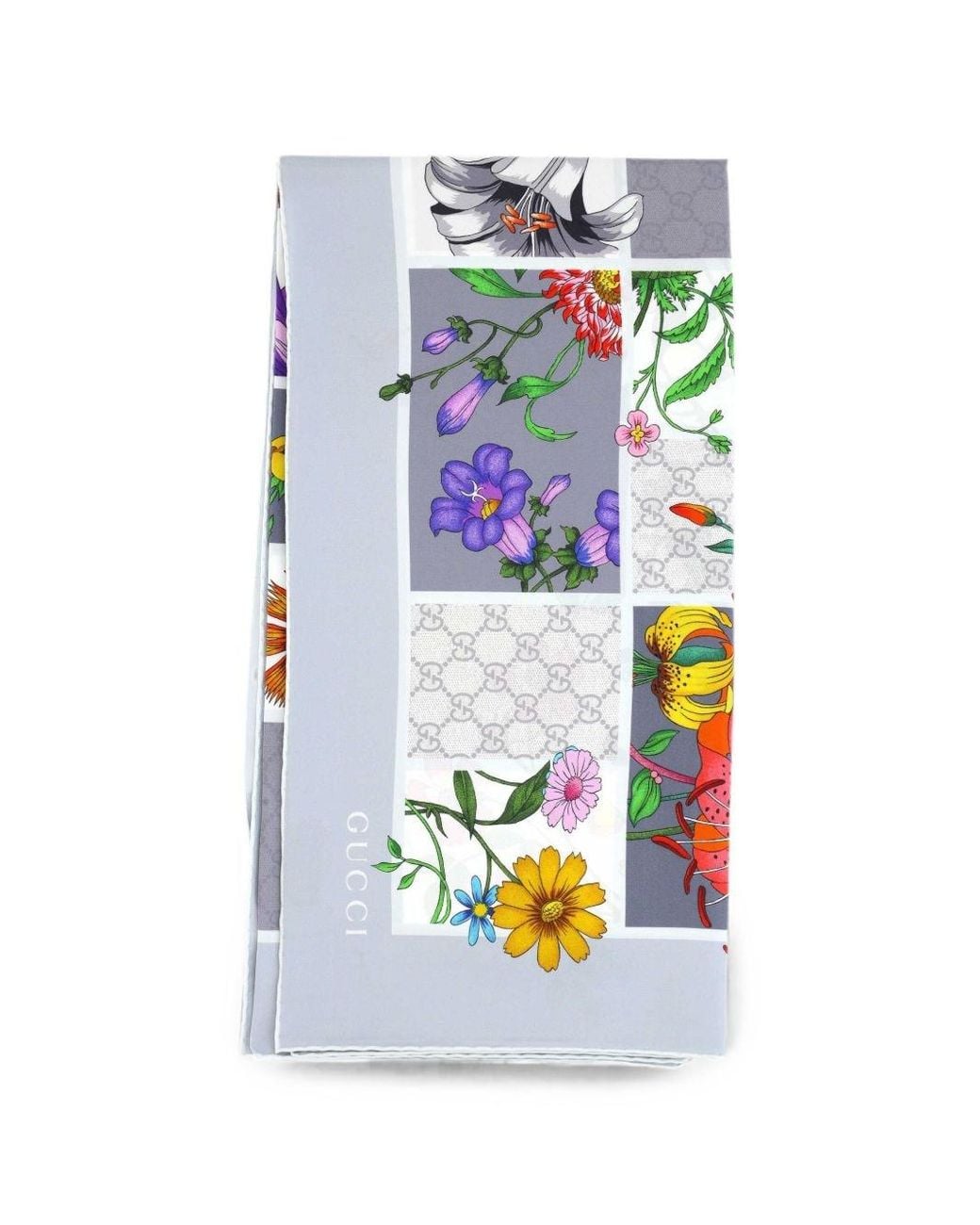 Gucci White Printed Silk Foulard