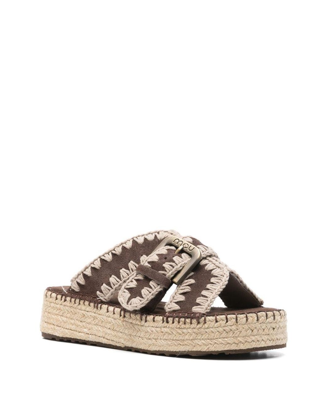 Mou Brown Jute Platform Sandals