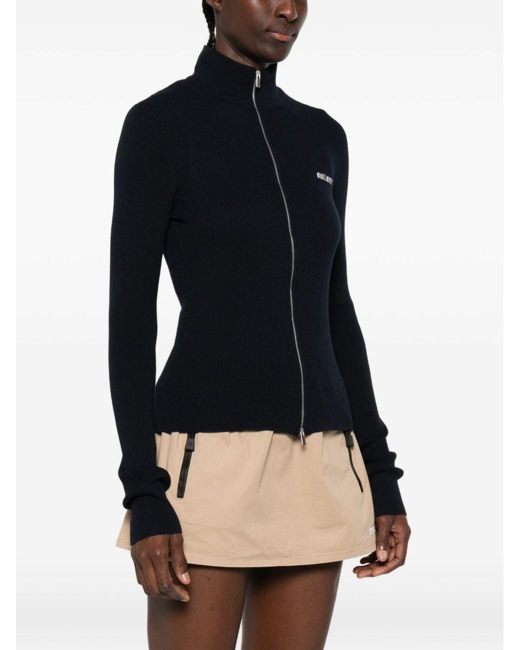 Miu Miu Blue Cotton Cardigan
