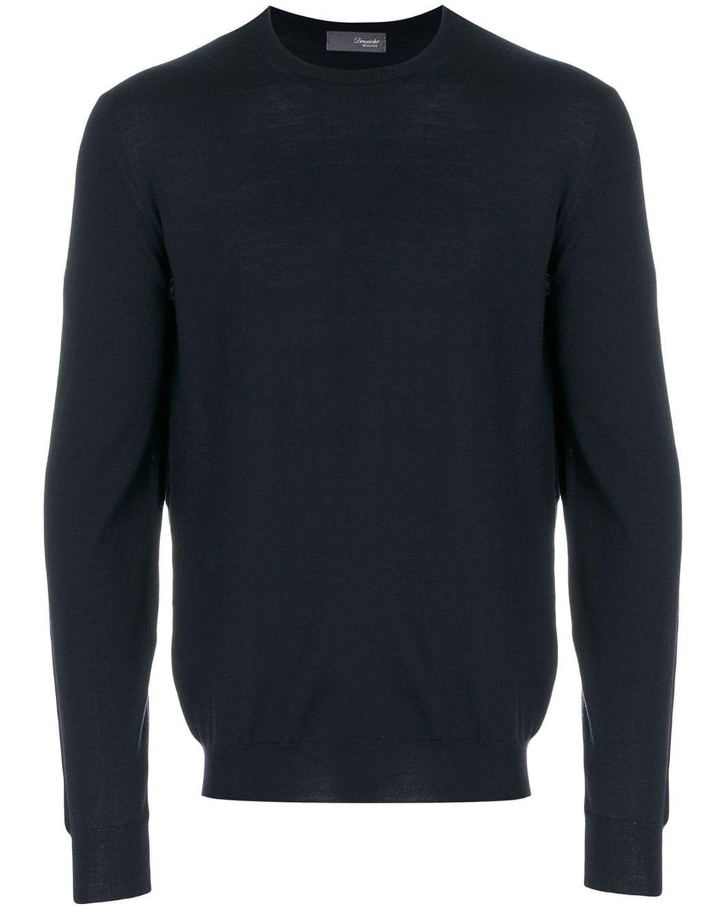 Drumohr Blue Long Sleeve Crew Neck Sweater for men