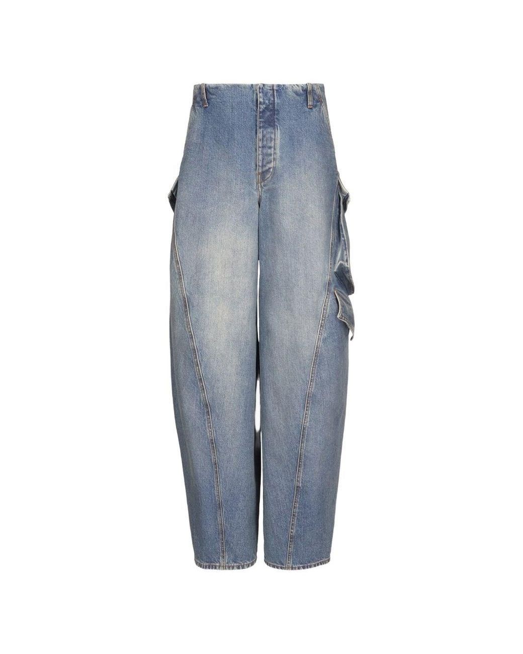 Alaïa Blue Cargo Denim Jeans
