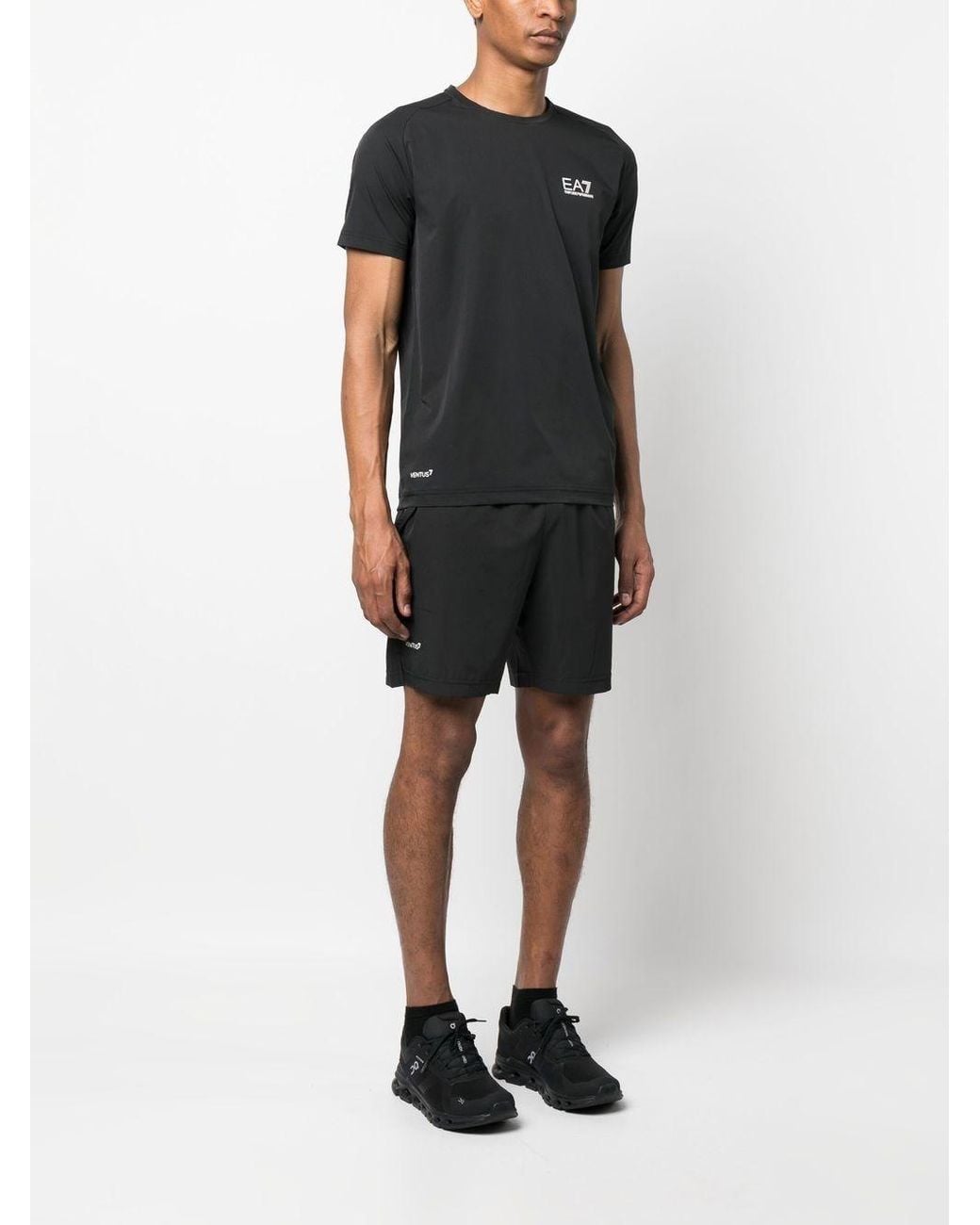 EA7 Black T-Shirt And Shorts Set for men