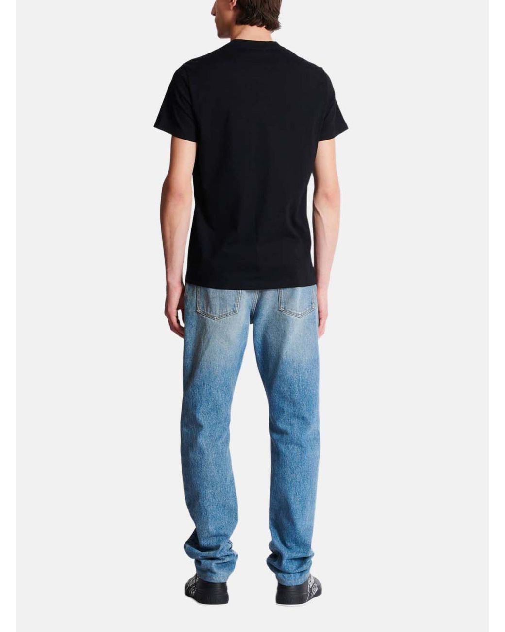 Balmain Black Cotton T-Shirt for men