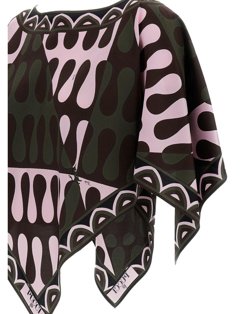 Emilio Pucci Black Printed Silk Blouse