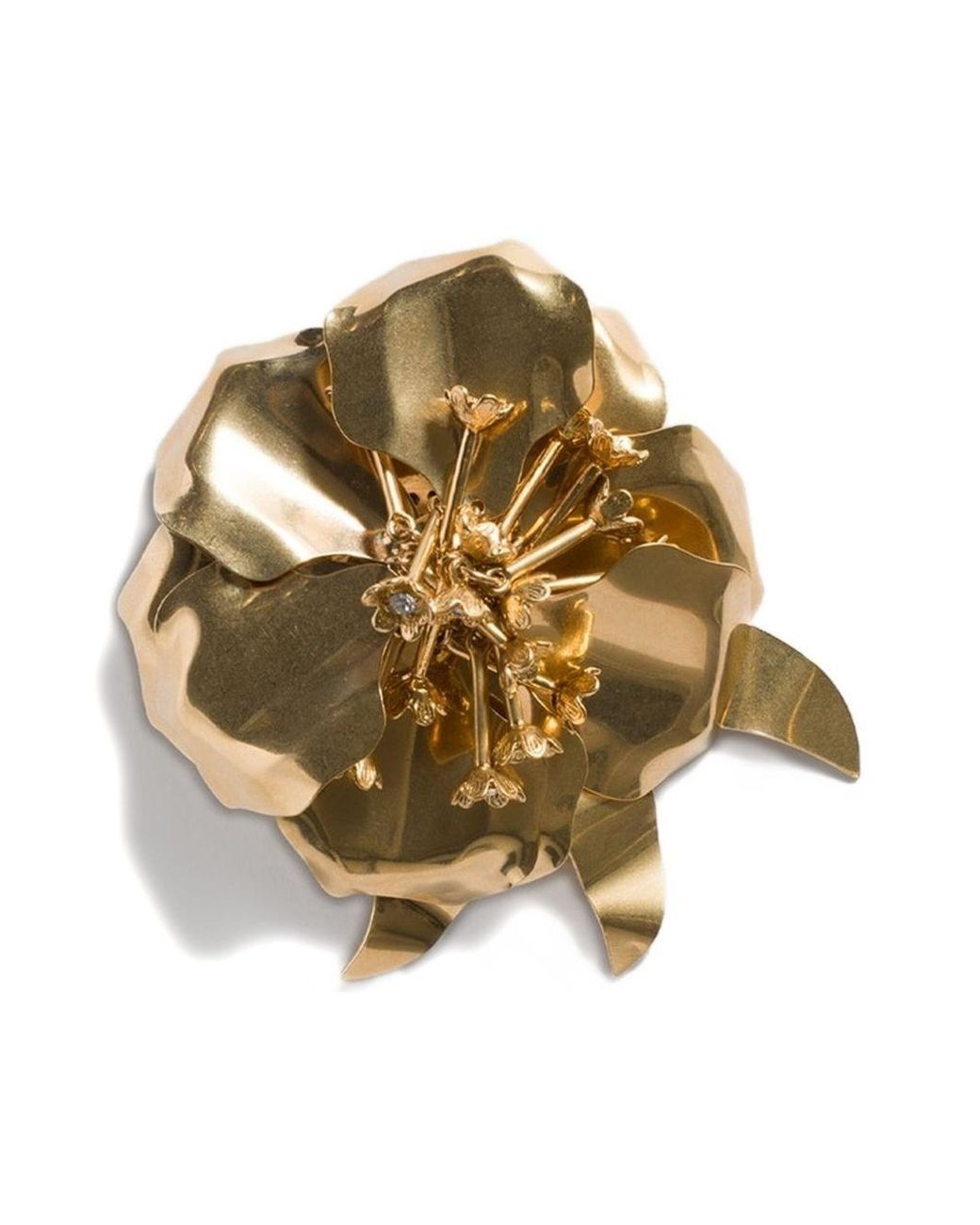 Miu Miu Metallic Crystal Embellished Broche