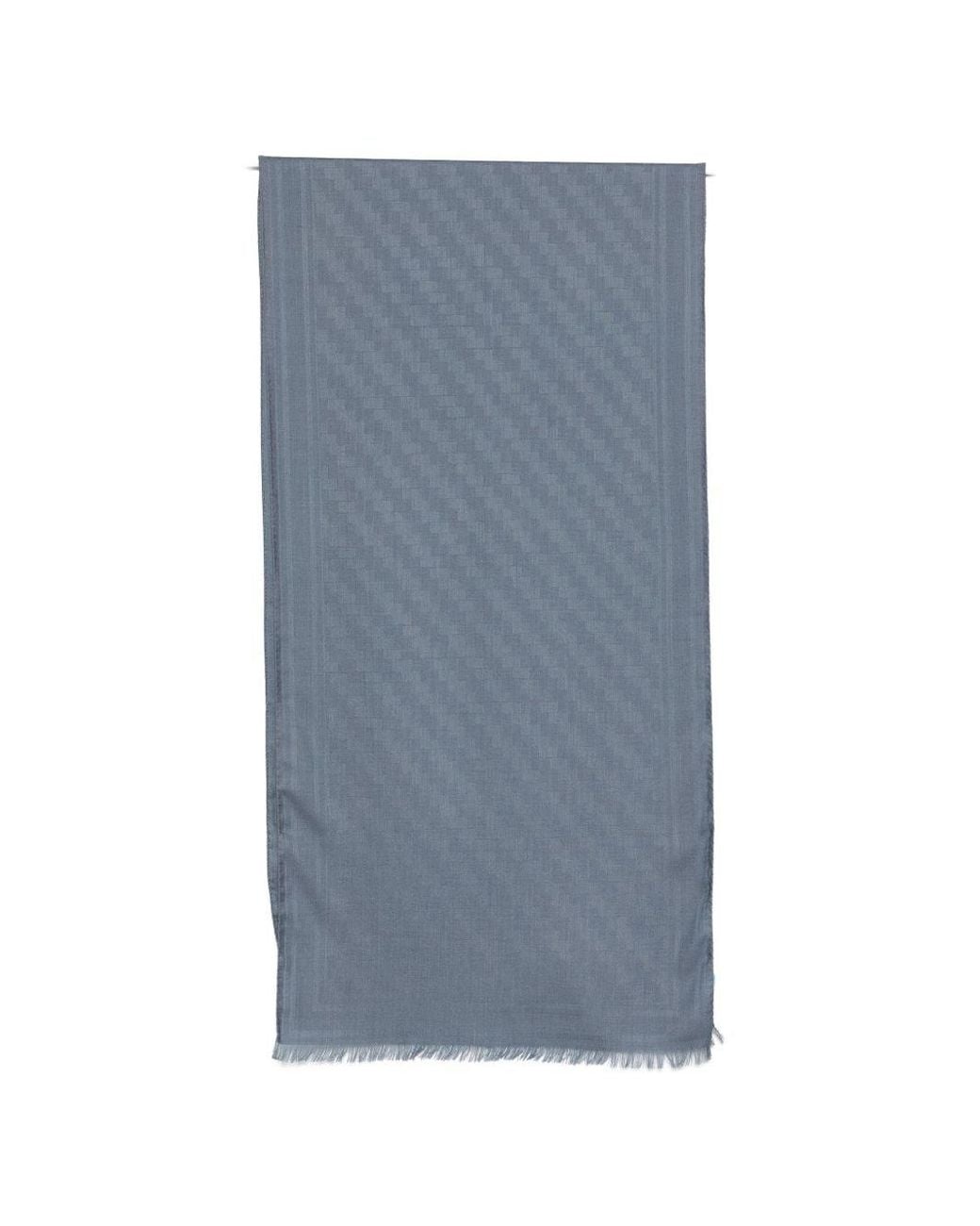 Brioni Blue Wool And Cashmere Scarf for men