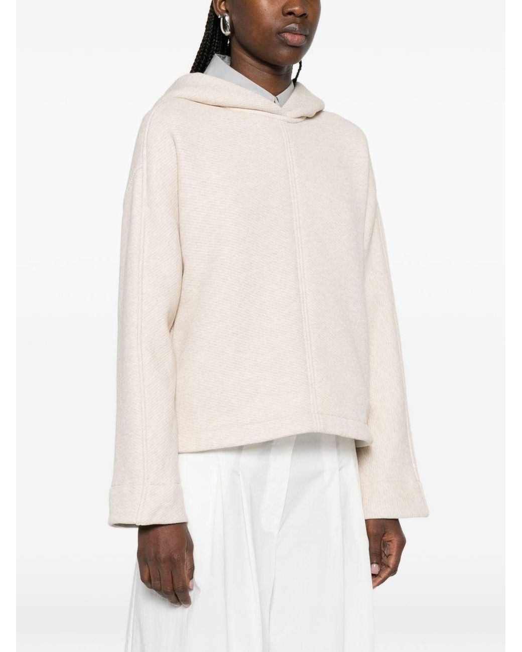 Max Mara Natural Logo Cotton Hoodie