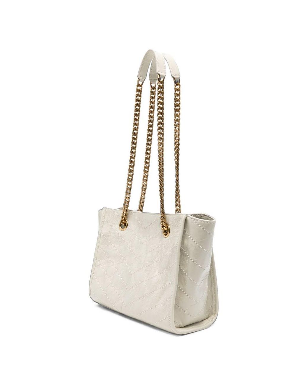 Saint Laurent Natural Niki Small Leather Tote Bag