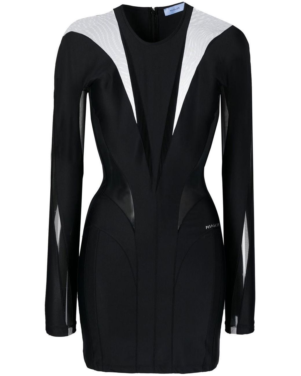 Mugler Eco Sport Lycra Short Dress in Black | Lyst