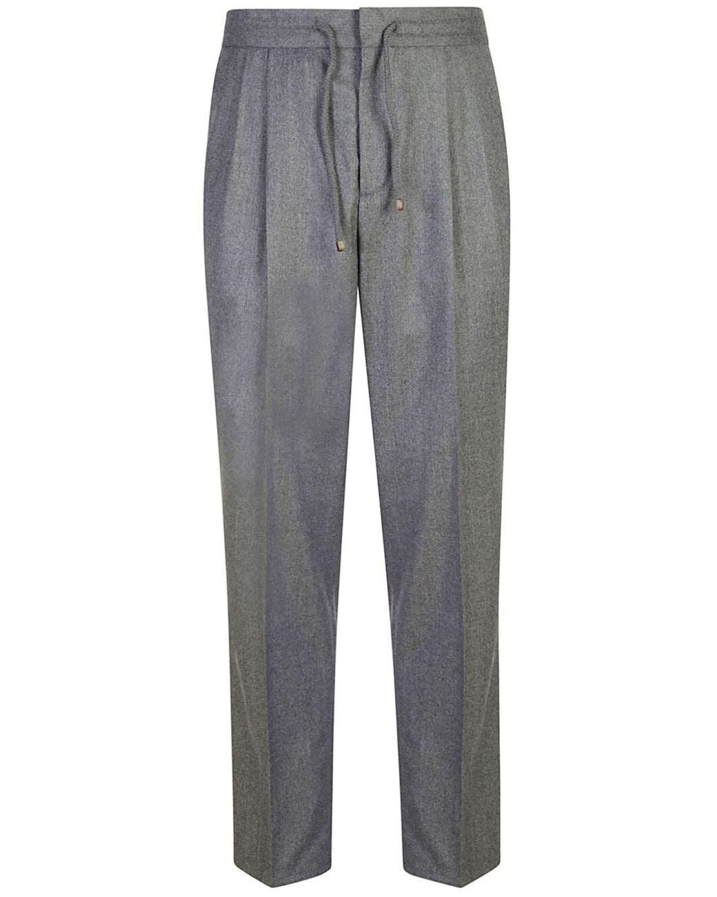 Brunello Cucinelli Gray Leisure Fit Pant for men