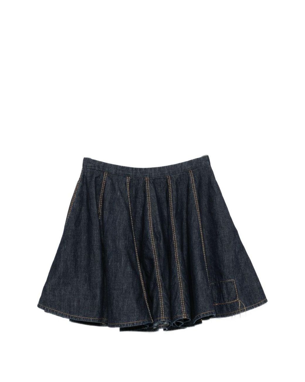 Susanne Bommer Blue Cotton Mini Skirt