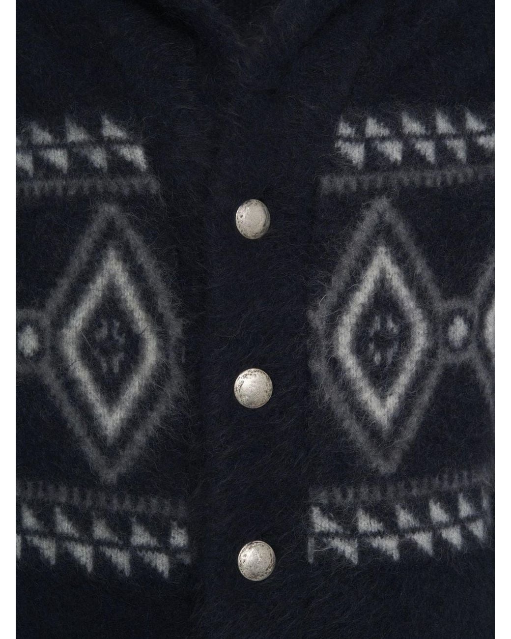 BORGO ASOLO CASHMERE Blue Rombi Geometric Pattern Cardigan for men