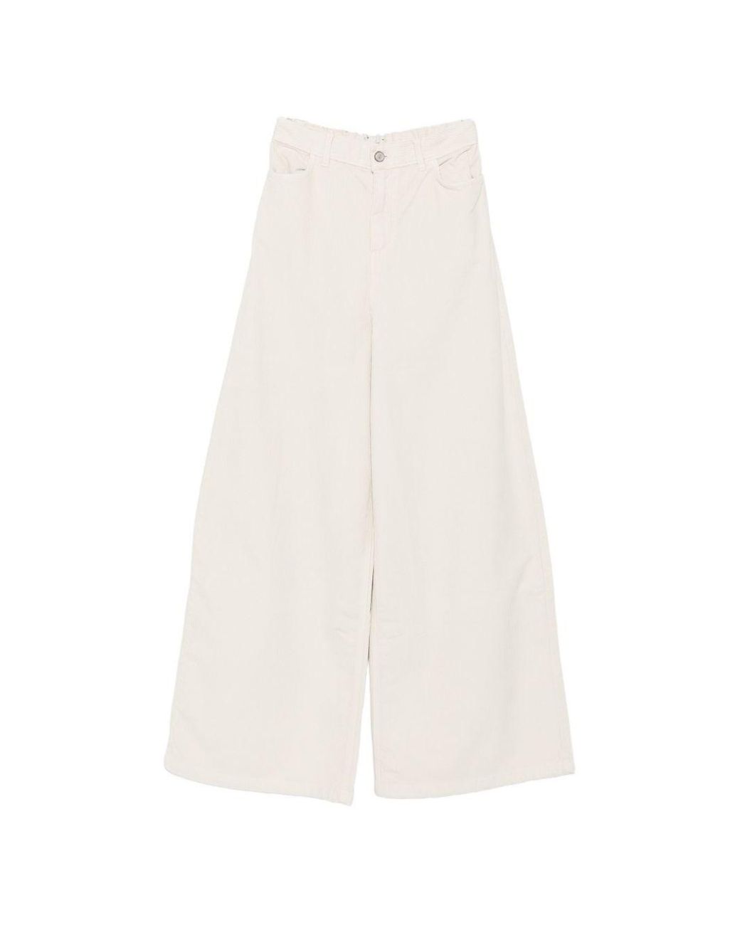 Alysi White Velvet Flared Trousers
