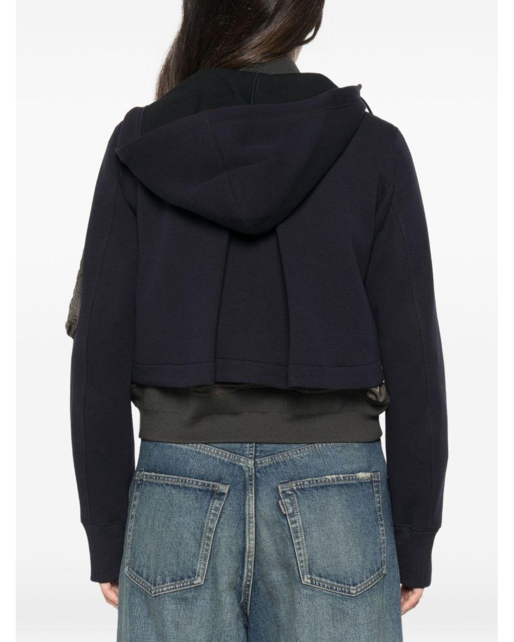 Sacai Blue Cotton Blend Hoodie