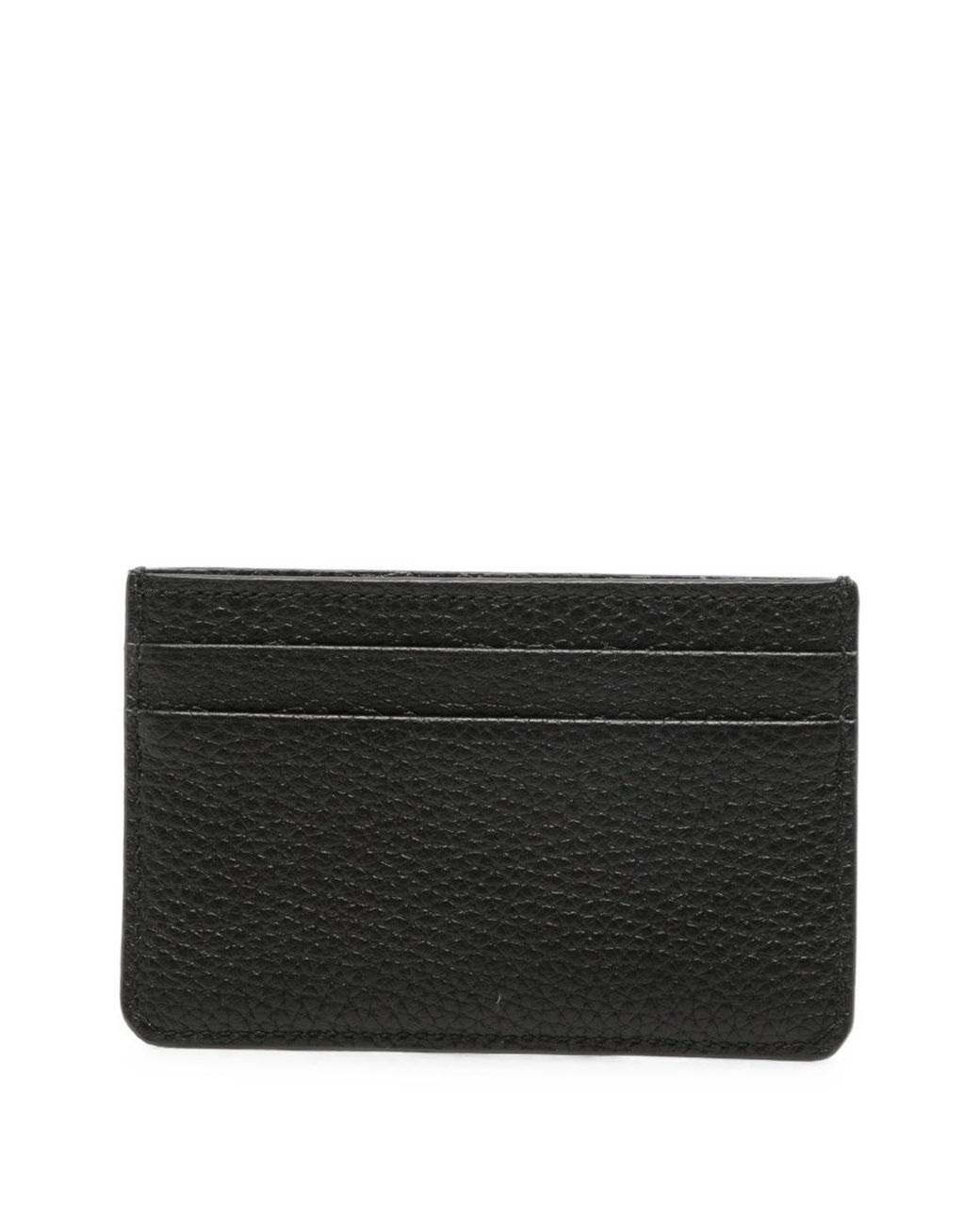 Brioni Black Leather Credit Card Case for men