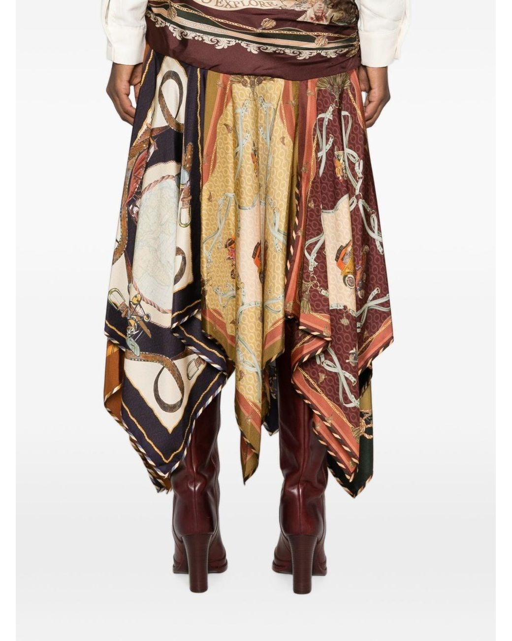 Zimmermann White Valiant Printed Silk Skirt