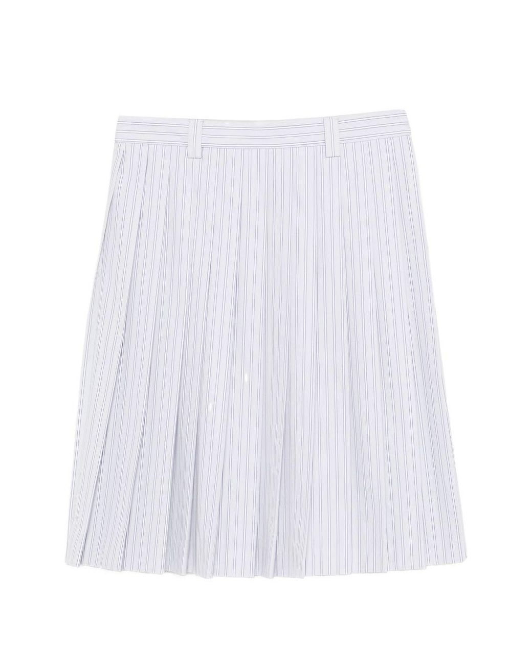 Miu Miu White Cotton Midi Skirt