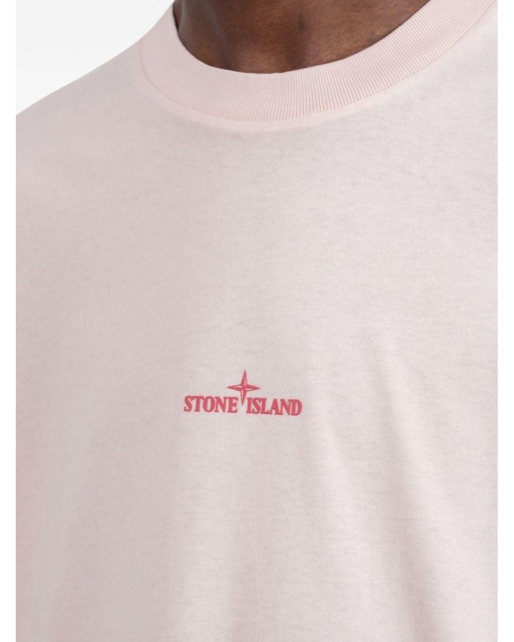 Stone Island Natural Logo Cotton T-Shirt for men